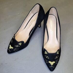 [BNIB] Chaussure Lapin Handcrafted Cat Embroidered Heels from Korea US 6